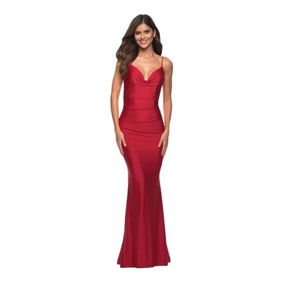 La Femme Open Back Gown - Red